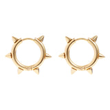 18K Gold PVD Stainless Steel Spike Hoop Earrings - gold main