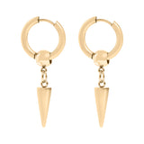 18K Gold PVD Stainless Steel Spike Pendant Hoop Earrings-gold main 