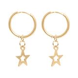 Star Pendant Hoop Earrings