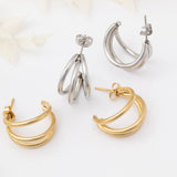 18K Gold PVD Stainless Steel Statement Huggie Hoop Earrings-gold and silver studio 