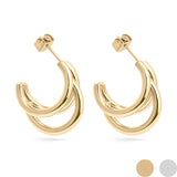 18K Gold PVD Stainless Steel Statement Huggie Hoop Earrings-gold main 