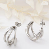 18K Gold PVD Stainless Steel Statement Huggie Hoop Earrings- silver studio 