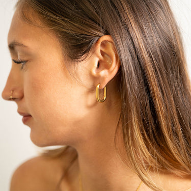 Oval Huggie Earrings Lifestyle