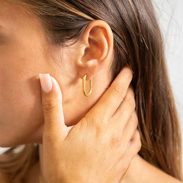 Oval Huggie Earrings Lifestyle