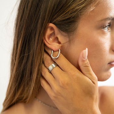 Oval Huggie Earrings Lifestyle