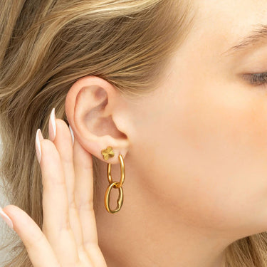 14K Gold Filled PLUS Interlocked Oval Pendant Earrings- model 