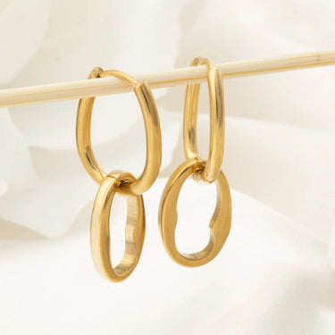 14K Gold Filled PLUS Interlocked Oval Pendant Earrings- studio 