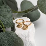 Classic Heart Huggie Charm Earrings