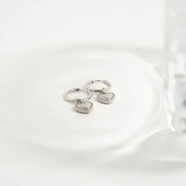 Classic Heart Huggie Charm Earrings