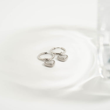 Classic Heart Huggie Charm Earrings