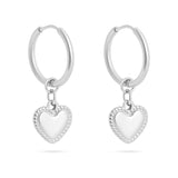 Classic Heart Huggie Charm Earrings