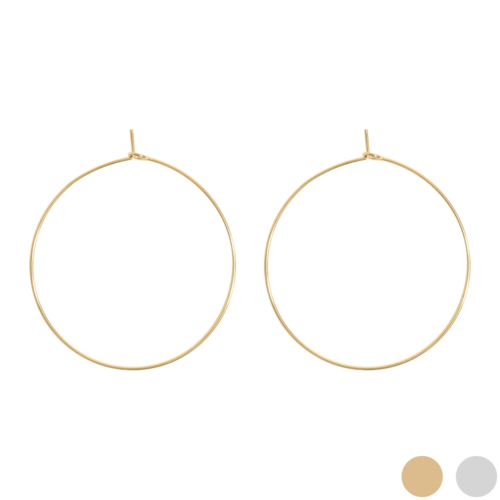 18K Gold PVD Stainless Steel Wire Hoop Earrings