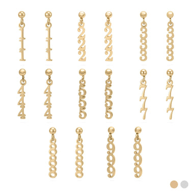 Wholesale Jewelry 18K Gold PVD Stainless Steel Angel Number Earrings- gold main 