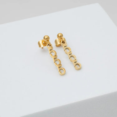 Wholesale Jewelry 18K Gold PVD Stainless Steel Angel Number Earrings- gold studio 