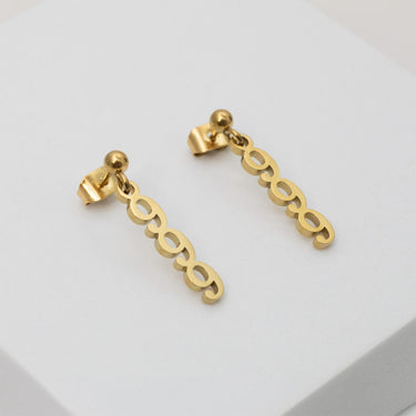Wholesale Jewelry 24 PC 18K Gold Stainless Steel Angel Number Earring Set- Gold studio 