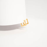 18K Gold PVD Stainless Steel Square Huggie Earrings / ERJ0053