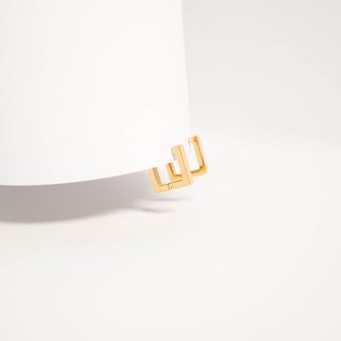 18K Gold PVD Stainless Steel Square Huggie Earrings / ERJ0053