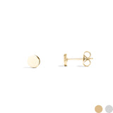 18K Gold PVD Stainless Steel Round Stud Earrings - gold main
