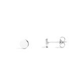 18K Gold PVD Stainless Steel Round Stud Earrings - silver main