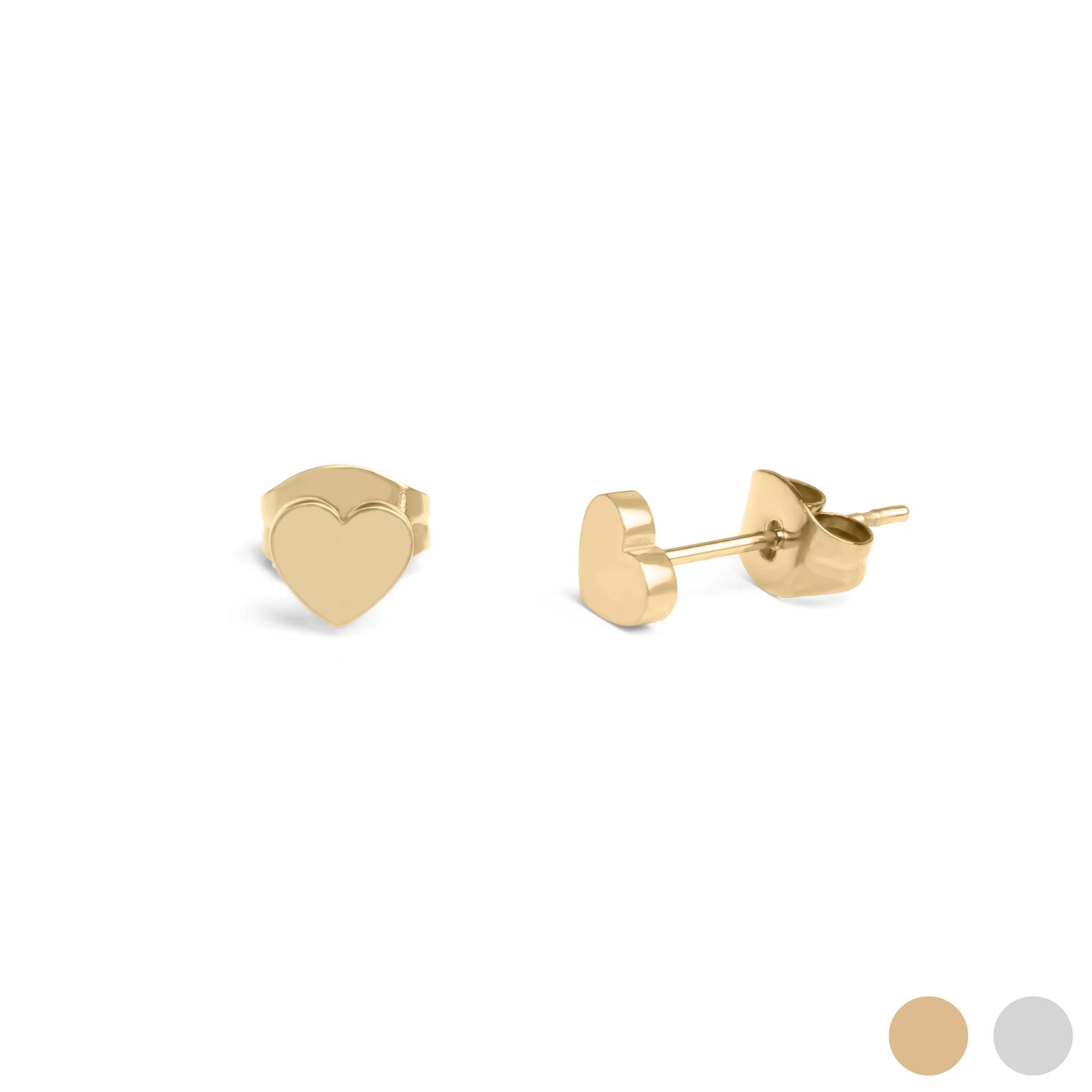 18K 골드 PVD 스테인레스 스틸 하트 스터드 이어링/ERJ0056