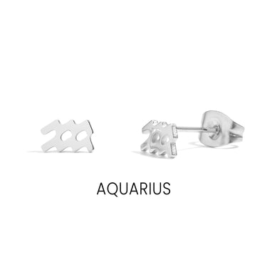 Zodiac Stud Earrings Aquarius