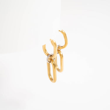 18K Gold PVD Stainless Steel Convertible Huggie Earrings / ERJ0062
