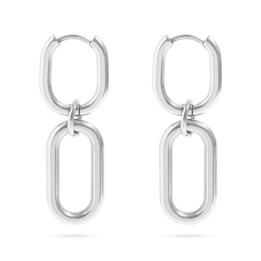 Convertible Huggie Earrings Silver