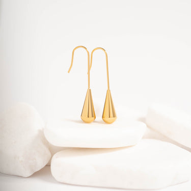 18k Gold PVD Rostfritt stål Drop örhängen / ERJ0064