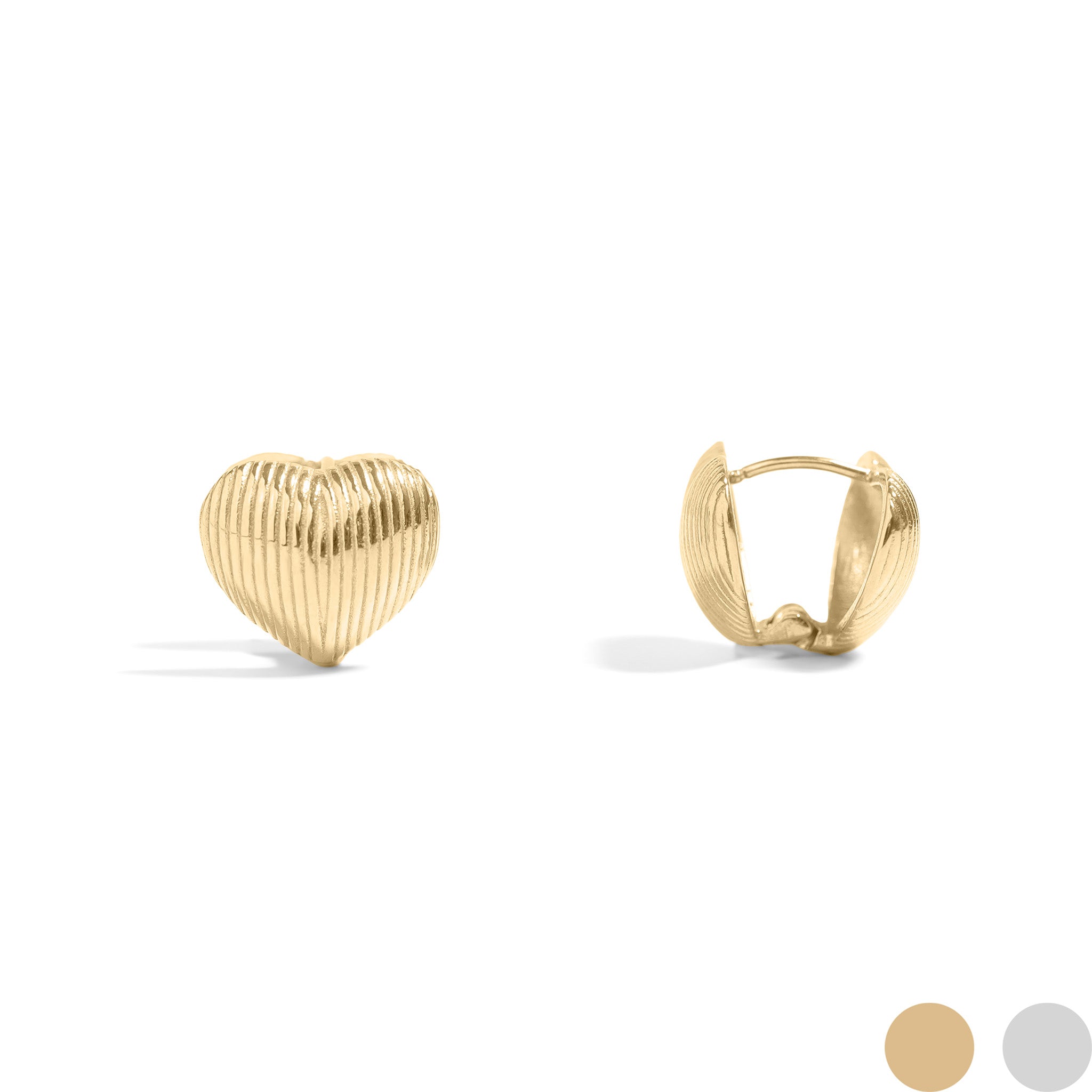 Heart Huggie Earrings gold