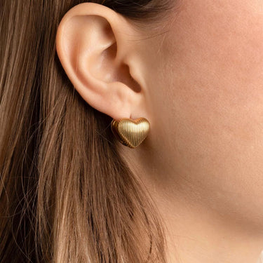 Boucles d'oreilles coeur en acier inoxydable 18 carats/ERJ0065