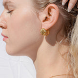 18K Gold PVD Stainless Steel Shell Huggies Earrings- gold model 