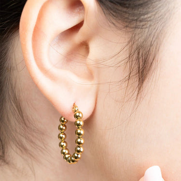 14K Gold Filled PLUS Circle Ball Hoop Earrings- model 