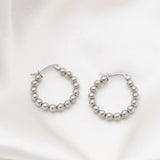 Wholesale jewelry 18K Gold PVD Stainless Steel Circle Ball Hoop Earrings - stainless studio 