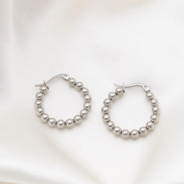 Wholesale jewelry 18K Gold PVD Stainless Steel Circle Ball Hoop Earrings - stainless studio 