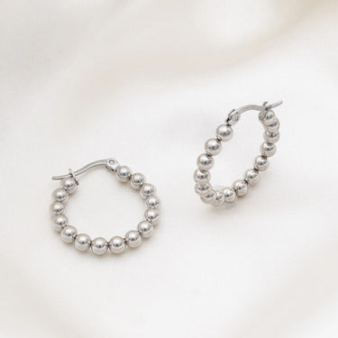 Wholesale jewelry 18K Gold PVD Stainless Steel Circle Ball Hoop Earrings - stainless studio 