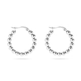 Wholesale jewelry 18K Gold PVD Stainless Steel Circle Ball Hoop Earrings - stainless main 