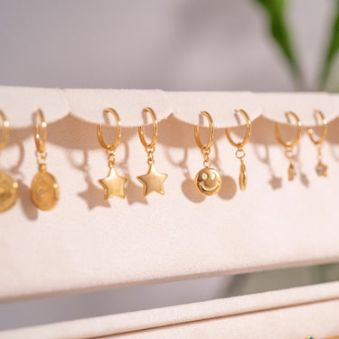 Smiley Face Huggie Earrings