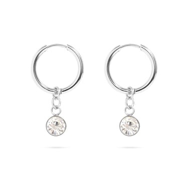 Stainless Steel Birthstone Huggie Earrings