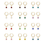 18K Gold PVD Birthstone Huggie Earring