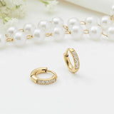 14K Gold Filled PLUS CZ Stone Huggie Earrings - studio 