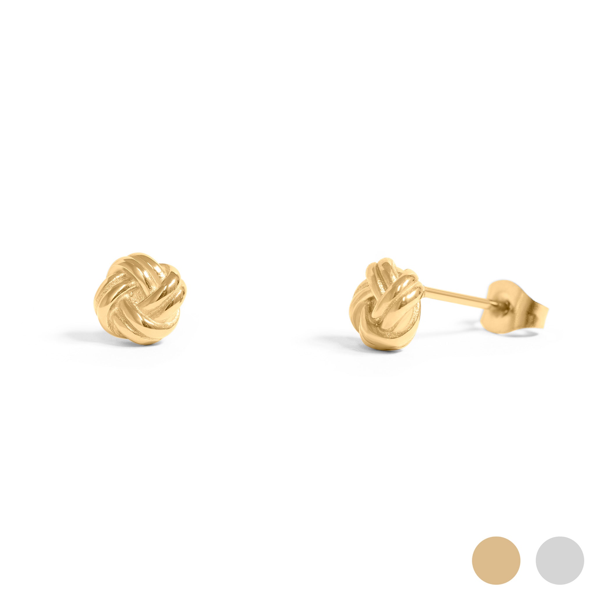 Stainless Steel Knot Stud Earrings 