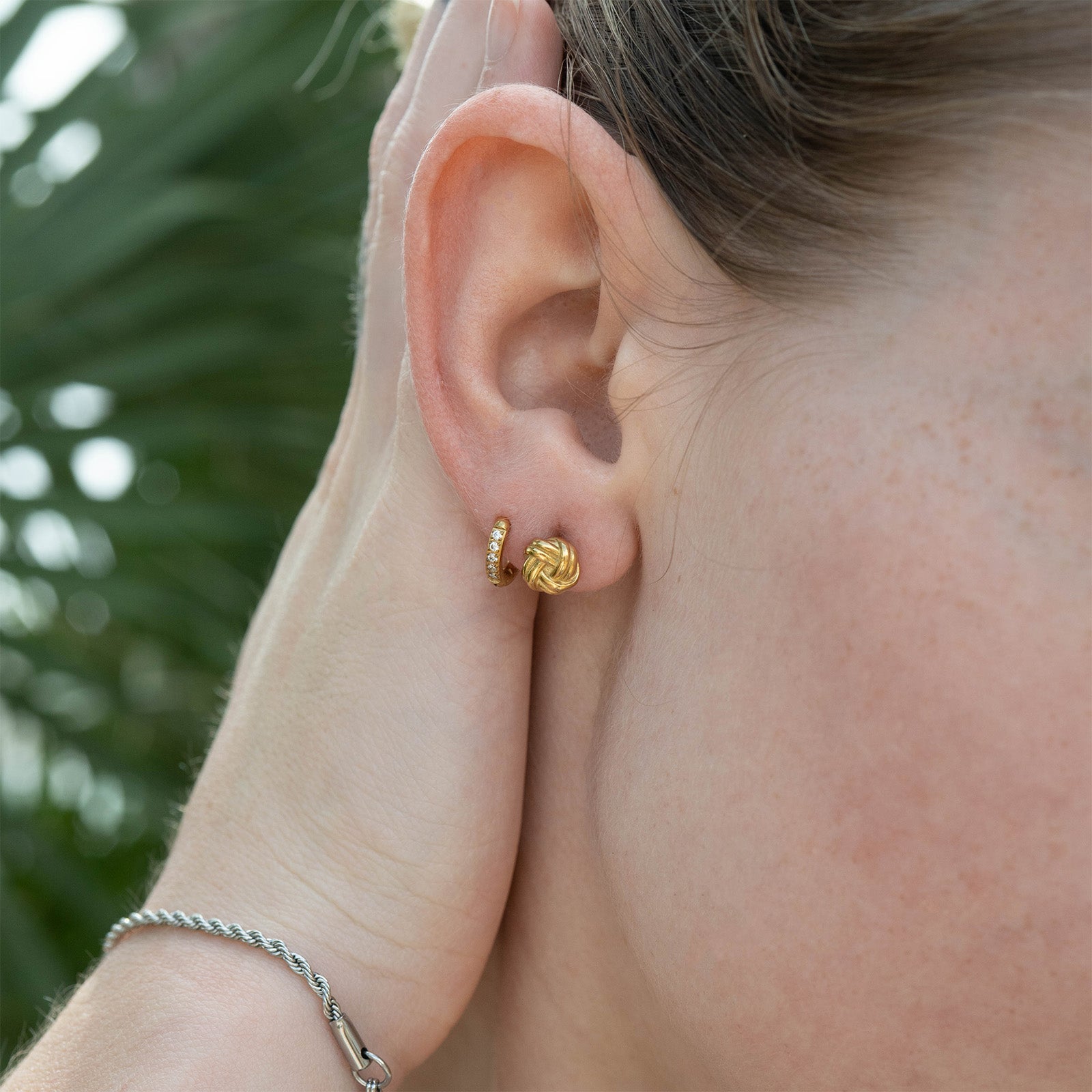 Stainless Steel Knot Stud Earrings 