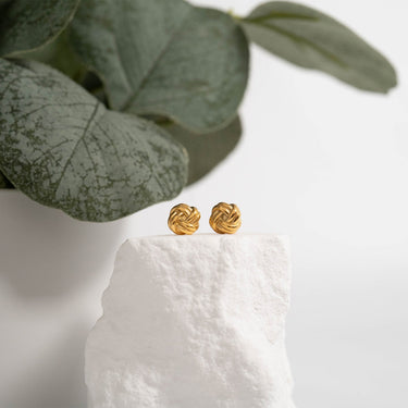 Stainless Steel Knot Stud Earrings 