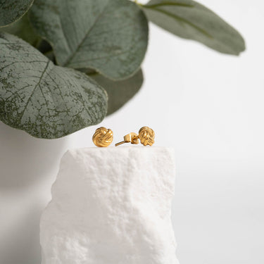 Stainless Steel Knot Stud Earrings 