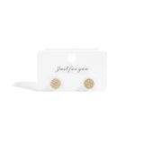 Stainless Steel Round Stud with Pave Stones