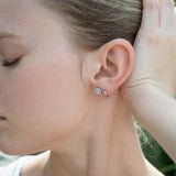 Stainless Steel Round Stud with Pave Stones