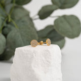 Stainless Steel Round Stud with Pave Stones