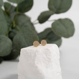 Stainless Steel Round Stud with Pave Stones