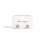Stainless Steel Heart Stud with Pave Stones