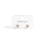 Stainless Steel Star Stud With Pave Diamond